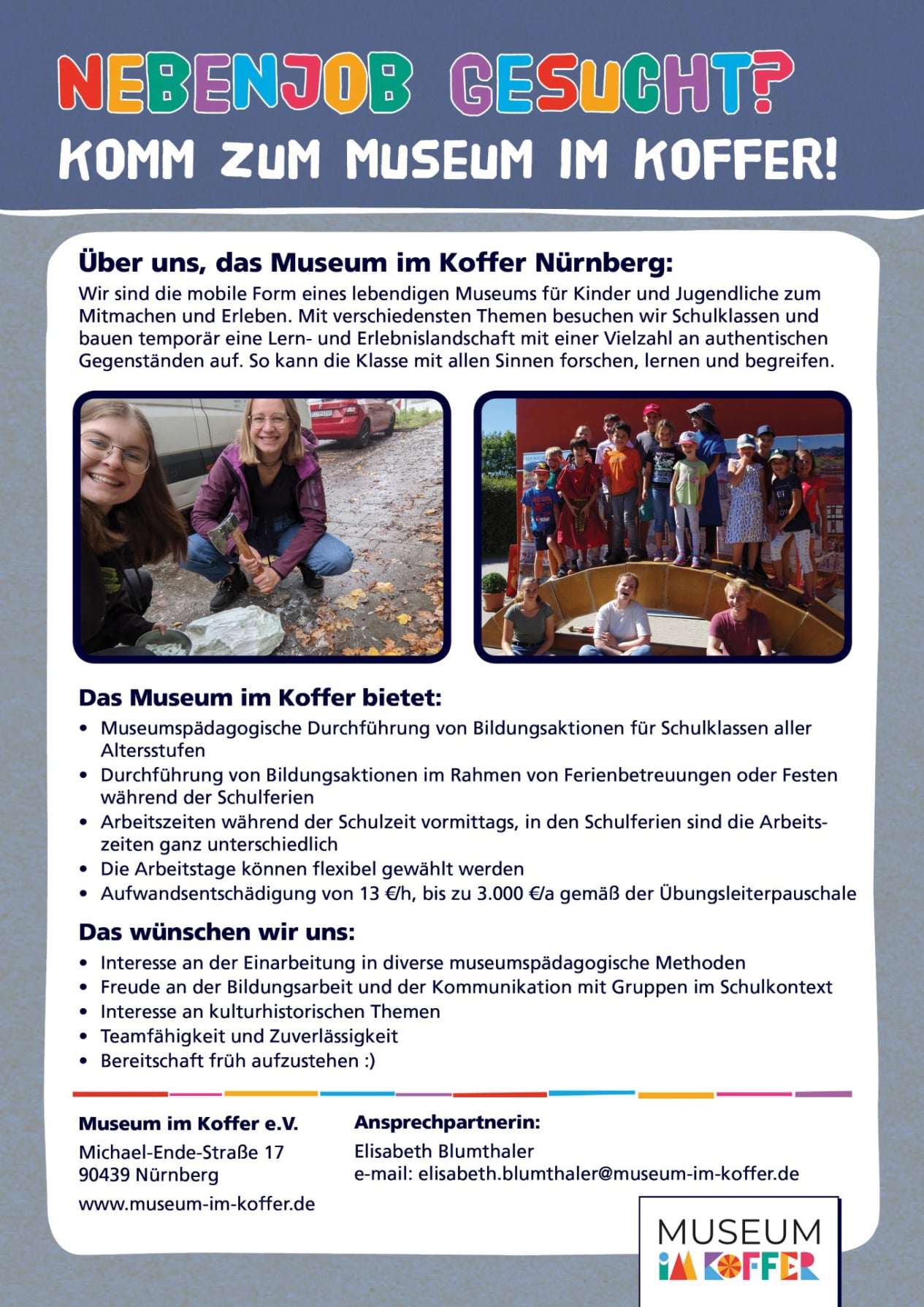 Jobbeschreibung Lernbegleiter beim Museum im Koffer